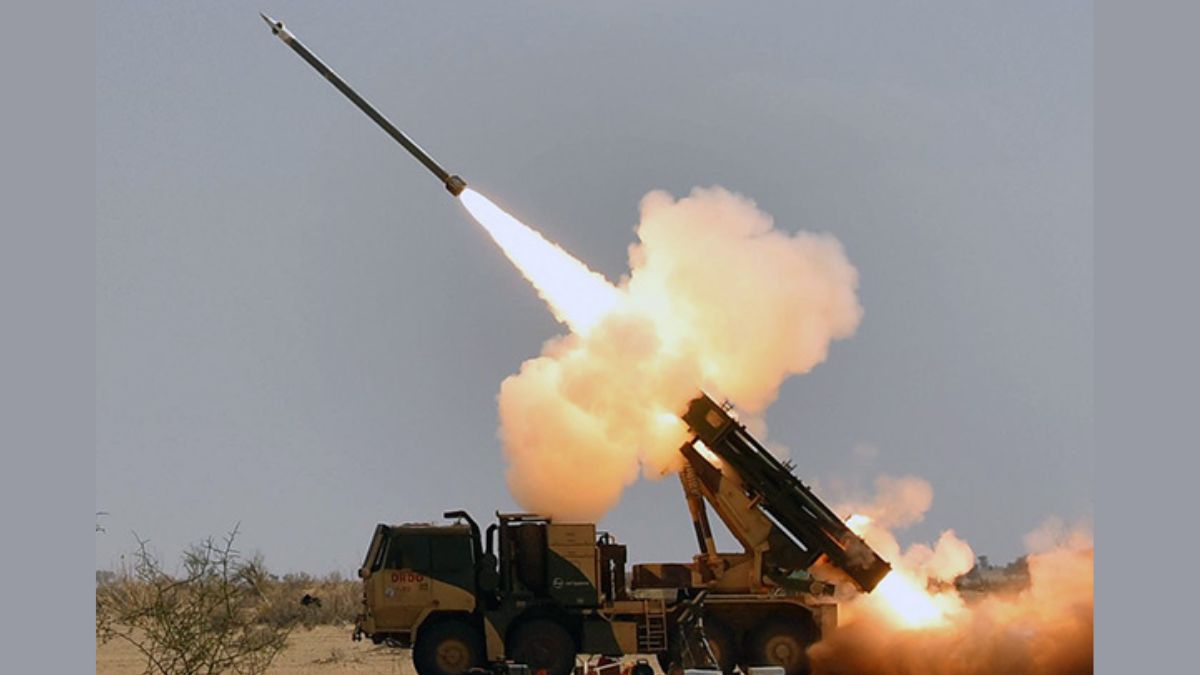 What is Pinaka Rocket range?